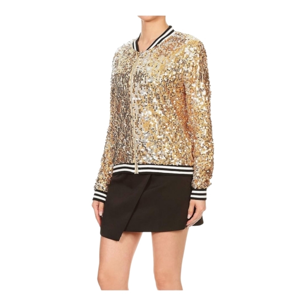 Anna-Kaci Sequin Bomber Jacket